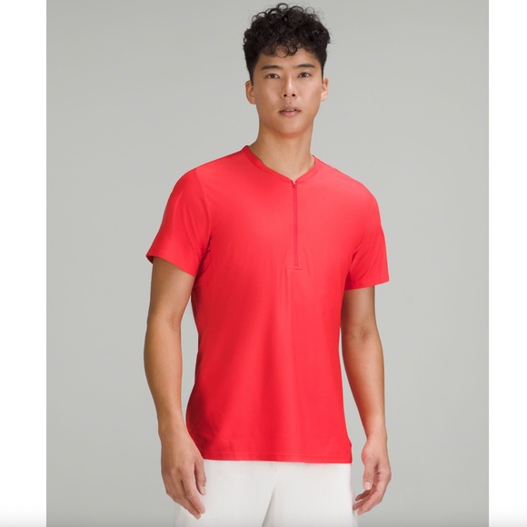 Lululemon Vented Tennis Short Sleeve Shirt, Carnation Red - Picture 1 of 4